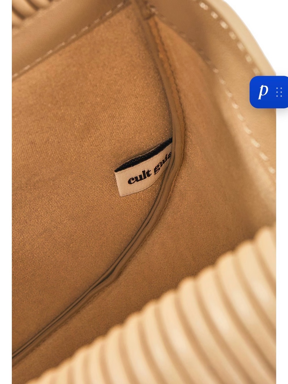Cult Gaia Lou Bag Beige Fringed Half-Moon Top-Handle Clutch - Picture 4 of 5